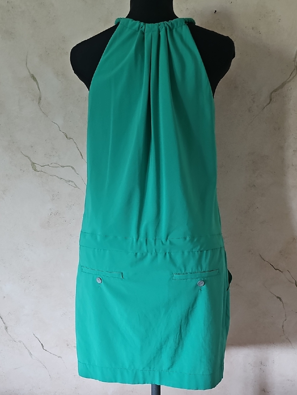 Rachel Rachel Roy Vibrant Green Sleeveless Halter Dress with Pockets Small - Picture 3 of 13